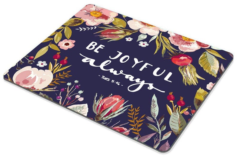 Smooffly Gaming Mousepad Custom,Bible Verses Be Joyful Always Mouse Pad,Christian Mouse Pad for Laptop & Computer 9.5 X 7.9 Inch (240mmX200mmX3mm) - Image 3